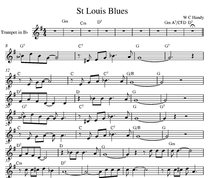 دانلود نت کیبورد ارگ St Louis Blues از W C Handy